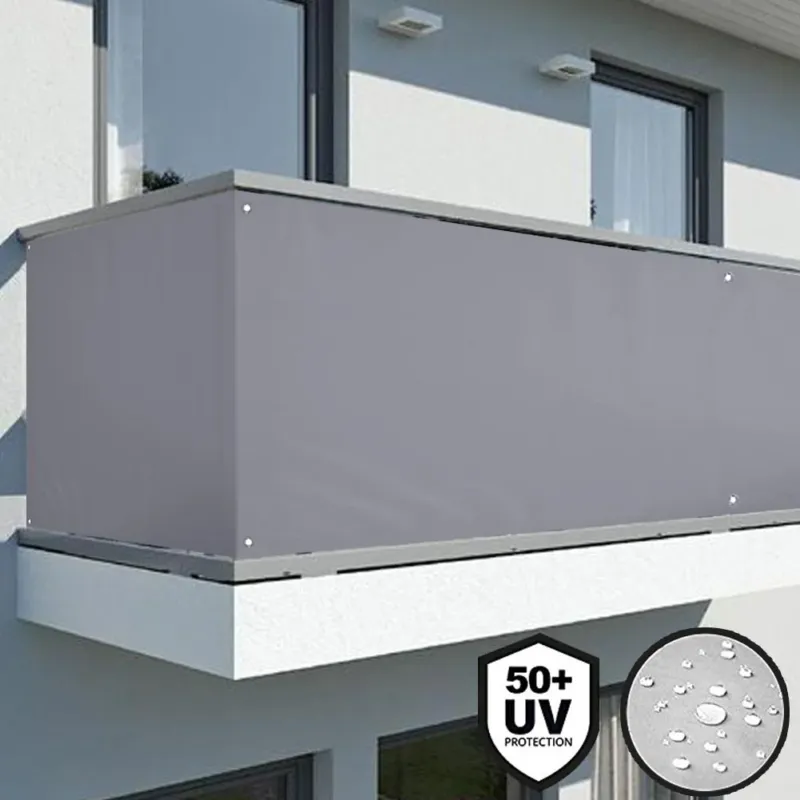 Nuova Collezione Telo Copertura Frangivista Frangivento Ringhiera Protezione Vento Balcone Grigio