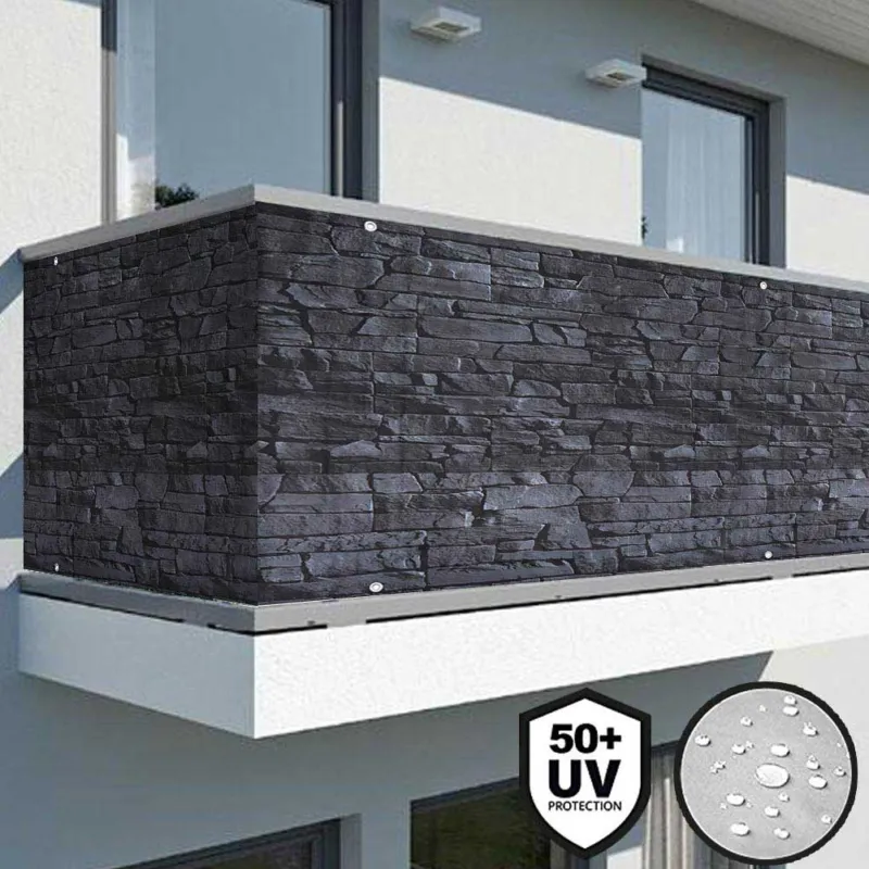 Di Tendenza Telo Copertura Frangivista Frangivento Ringhiera Protezione Balcone Pietra Grigi