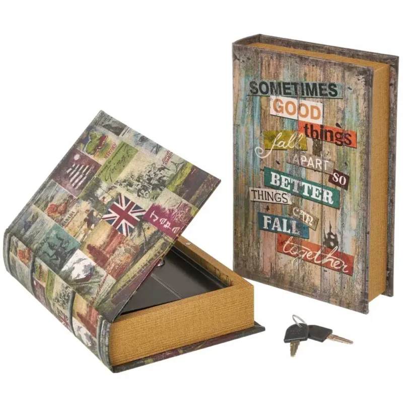 Sconto Cassaforte di Sicurezza Forma Libro con Due Chiavi Porta Valori Segreto Metallo