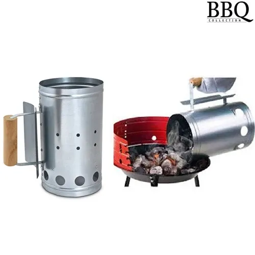 Contenitore per Carbone barbecue BBQ camino per accendere carbonella zincato Offerta Lampo