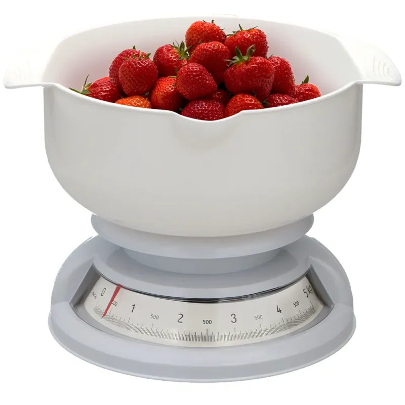 Bilancia da Cucina Analogica con Ciotola Rimovibile Peso Massimo 5kg Bianco Di Tendenza