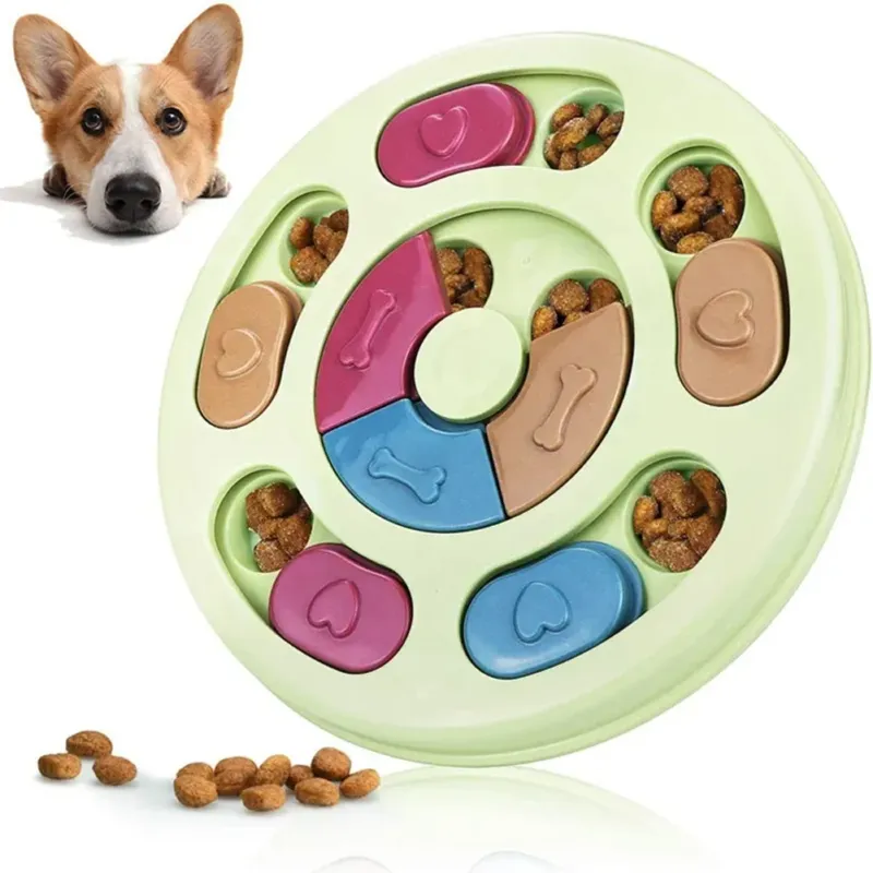 Saldi Gioco Educativo per Cani e Gatti Dispenser Crocchette Interattivo Animali Beige
