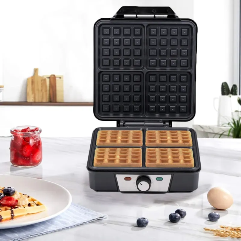 Piastra per Waffle Cialde Manici Termici Rivestimento Antiaderente Potenza 1200W Prezzo Di Fabbrica