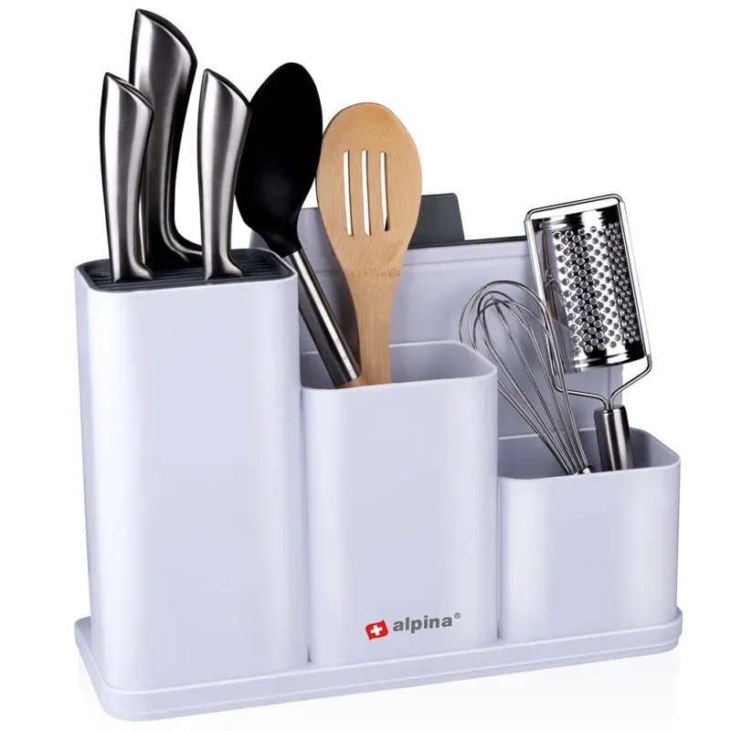 Organizer da Cucina Portamensoli Coltelli Posate con 2 Taglieri 34 x 13 x 23 cm Prezzo Di Fabbrica