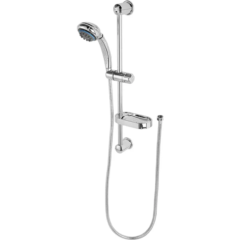 Saliscendi Doccia in Metallo Cromato Soffione 8 Diverse Funzioni 9 x 18 x 68 cm Compra Oggi Stesso