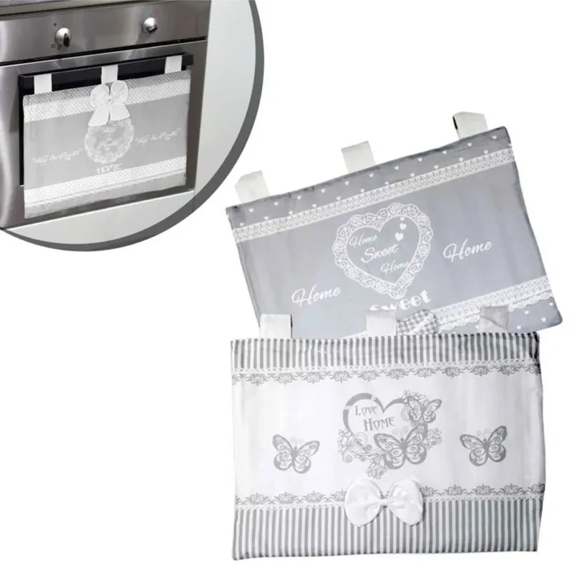 Copriforno Copertura Vetro Forno in Tessuto Design Shabby Chic 2 Modelli 40x50cm Promo Stagionale