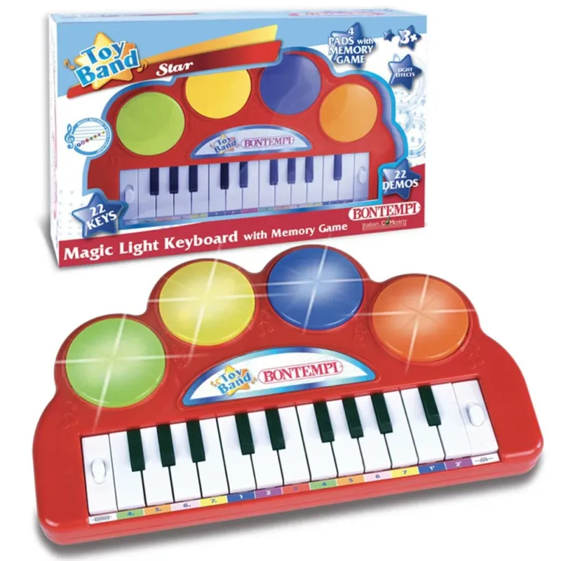 Tastiera Pianola Elettronica Giocattolo Bambini 22 Tasti con Effetti Luce Pads Occasione