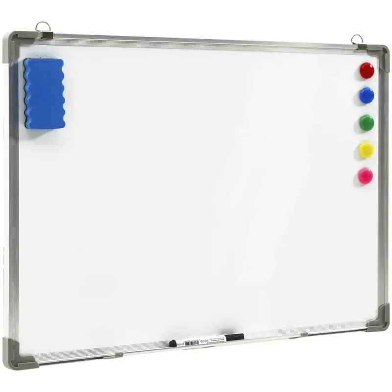 Ultima Occasione Lavagna Magnetica Bianca 50x35 in Alluminio Pennarello Cancellabile e Magneti