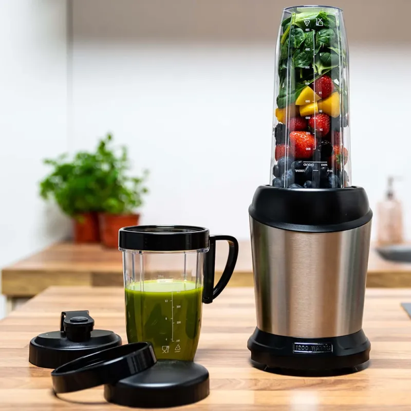 Frullatore Acciaio Inossidabile Smoothie Blender con Caraffa da Asporto 1200W Offerta Lampo