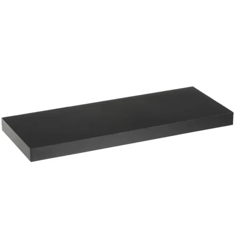 Mensola da Parete Scaffale a Muro MDF Nero 60x23,50x3,80 cm Organizer Minimal Sconto