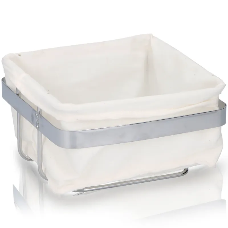 Promo Stagionale Cesto Portapane Cestino in Tessuto e Metallo per Pane Centrotavola 20x20x11,5 cm