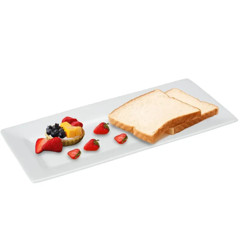 Esclusivo Piatto Vassoio da Portata Bianco Ceramica Rettangolare Colazione Aperitivi Cena