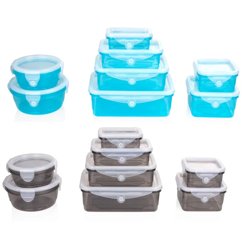 Must-Have Set 8 Contenitori Salvafreschezza con Coperchio Flessibile e Chiusura Ermetica