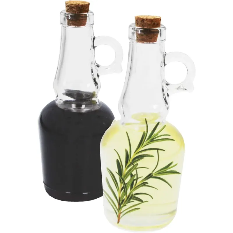 Set 2 Bottiglie di Vetro con Tappo di Sughero Capacità 250ml Design Tradizionale Prezzo Ridotto