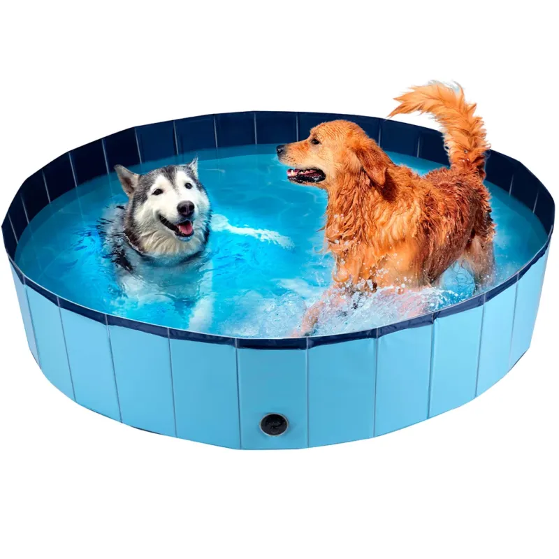 Spedizione Espresso Piscina per Cani Pieghevole con Fondo Antiscivolo Vasca Animali Domestici 160Ø