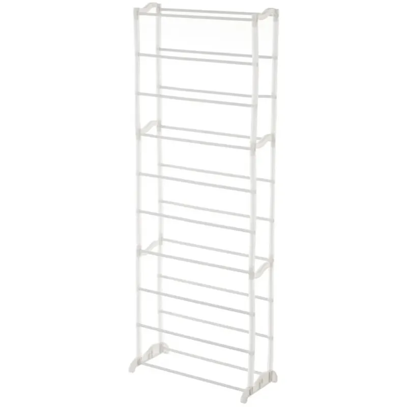 Scarpiera Slim Salvaspazio 10 Ripiani Porta Scarpe Ingresso Casa 51x25x140 Bianc Esclusivo