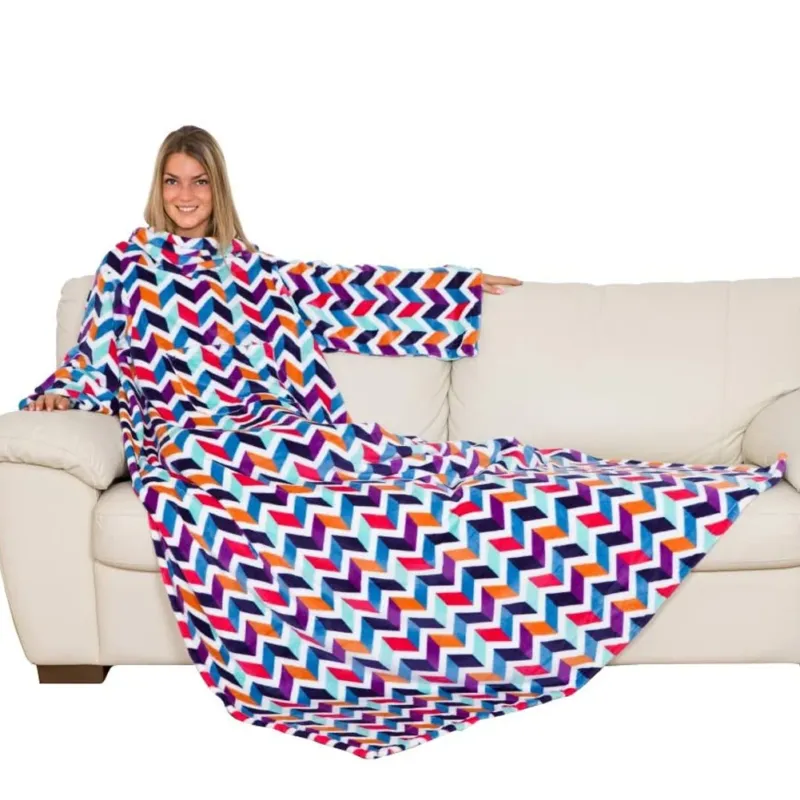 Solo Oggi Coperta Plaid con Maniche Kanguru Deluxe in Pile Fantasia Trendy 210x140cm