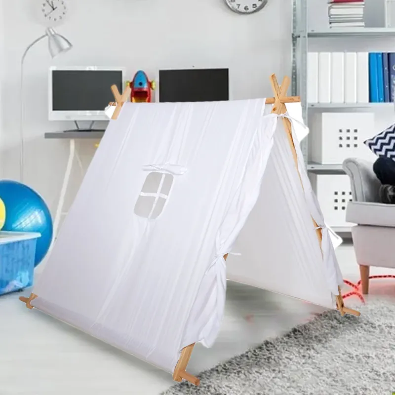 Promozione Esclusiva Tenda per Bambini da Gioco per Interni o Esterni Struttura Legno Leggera Bianco