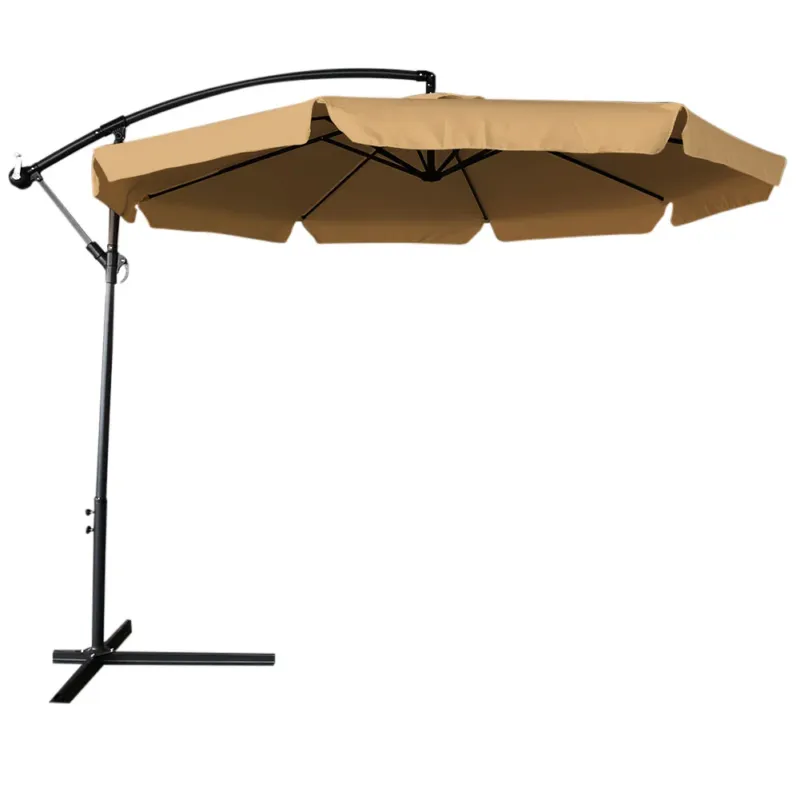 Promozione Esclusiva Ombrellone Giardino Decentrato 3x3 Moka Telo con pendente Palo Alluminio Gazebo