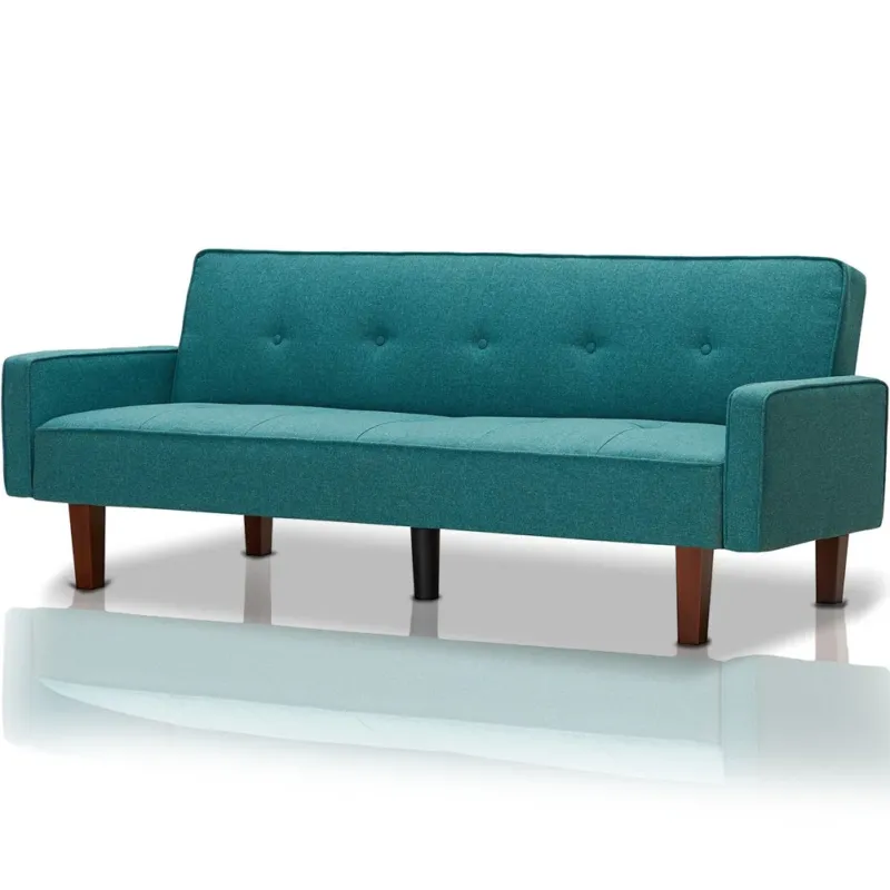 Affare Divano Letto Clik Clak 3 Posti con Schienale Reclinabile Convertibile Turchese