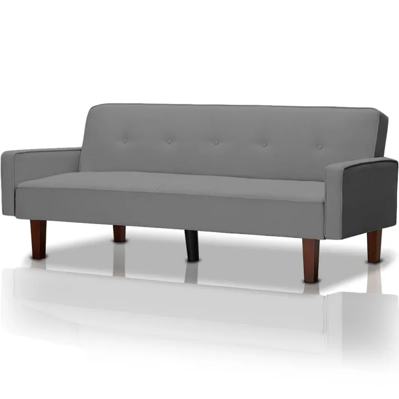 Divano Letto Clik Clak a 3 Posti con Schienale Reclinabile Convertibile Grigio Ultimissimo Modello