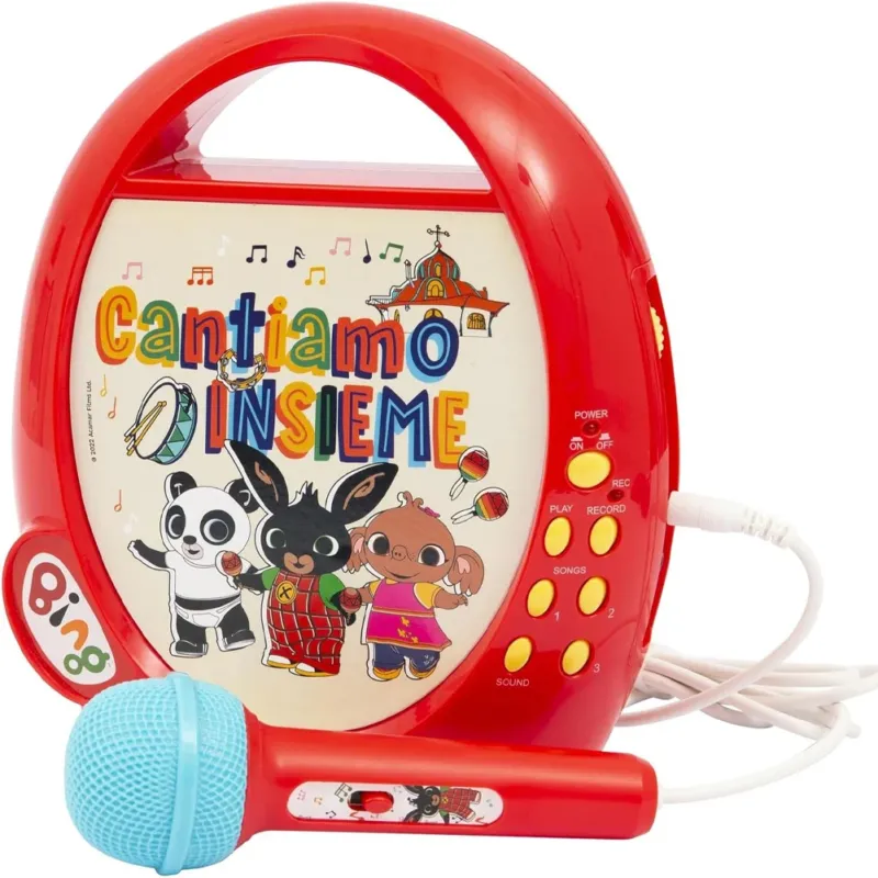 Bing Karaoke Canta Tu Portatile con 3 Canzoni Preregistrate Idea Regalo Bambini Scelto Dai Clienti