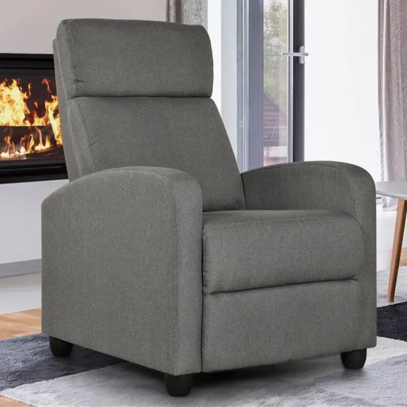 Poltrona Relax Reclinabile 150° con Poggiapiedi Rivestimento Lino Design Moderno Esclusivo