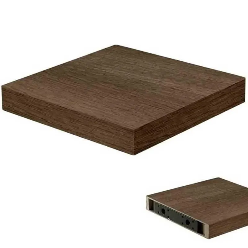 Mensola Parete Quadrata Scaffale 25x25x4cm Libreria Legno MDF Noce Moderna A Buon Prezzo