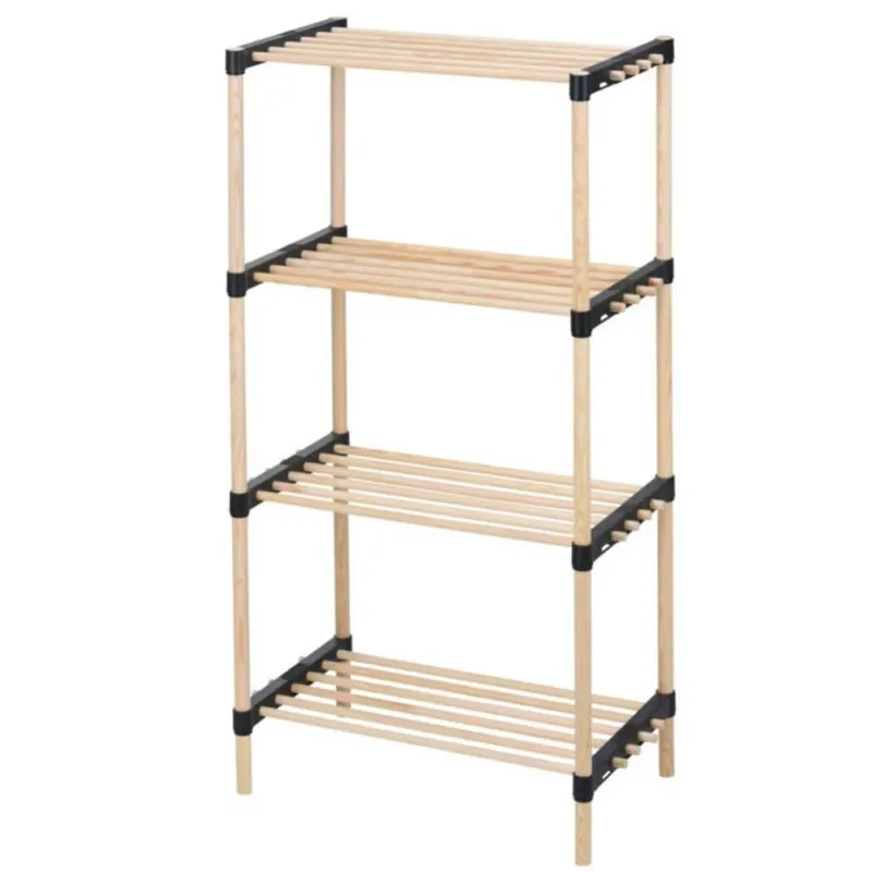 Scaffale Modulare Multiuso Bagno Mensole 4 ripiani Bambù Salvaspazio 48x28x93cm Offerta