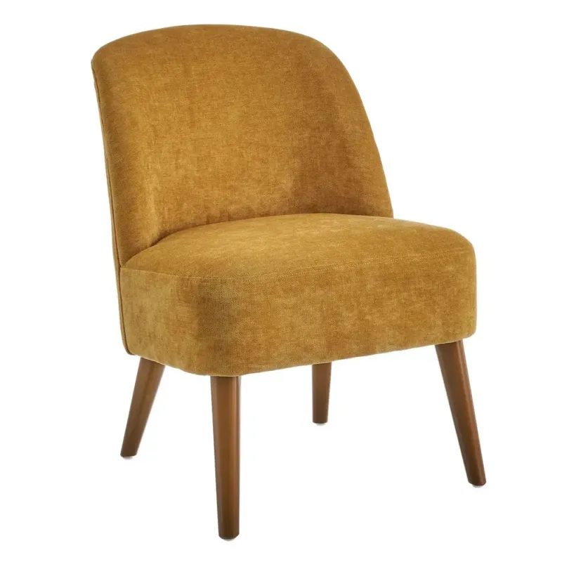 Professionale Poltrona Relax in Legno e Tessuto Colore Mostarda Mod. Petty 52x58x71H cm