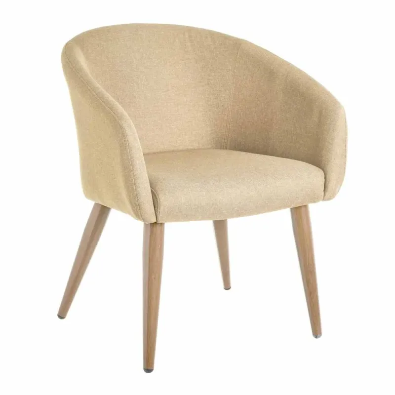 Poltrona Relax in Legno e Tessuto Colore Beige Chiaro Mod. Morla 60x58x77H cm Professionale