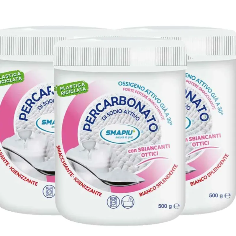 3 x 500 gr Percarbonato di Sodio per Capi Bianchi- 1,5kg Smapiu Offerta Del Giorno