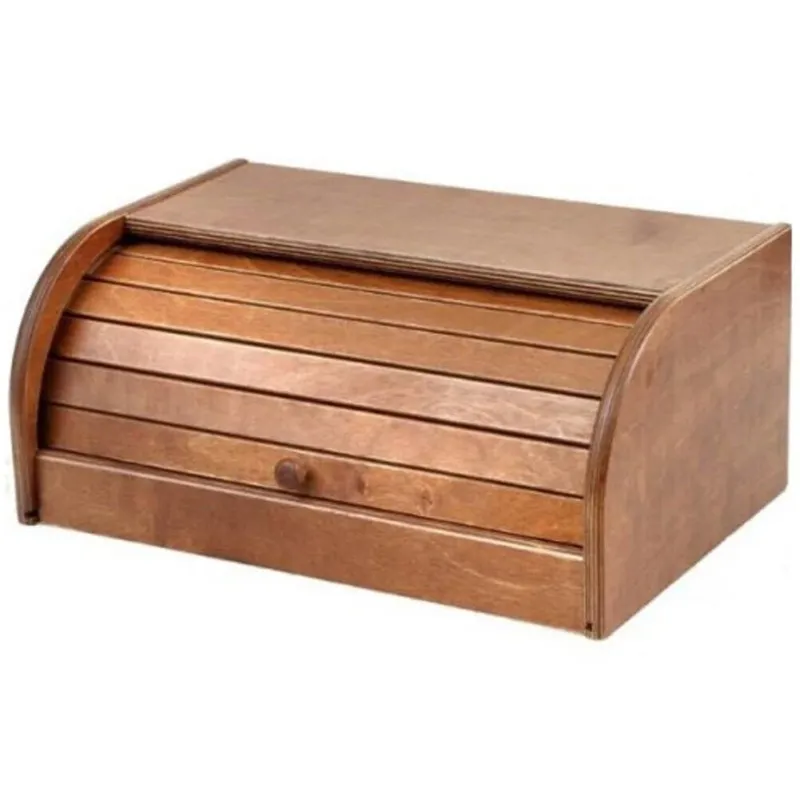 Portapane Con Serrandina Apri e Chiudi Porta Pane In Legno Scuro 39x25x17 cm Ordina Subito