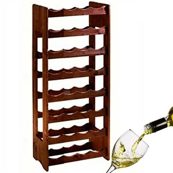 Cantinetta Porta Bottiglie Vino In Legno Scuro 32 Posti Casa Ristorante Cantina Affare
