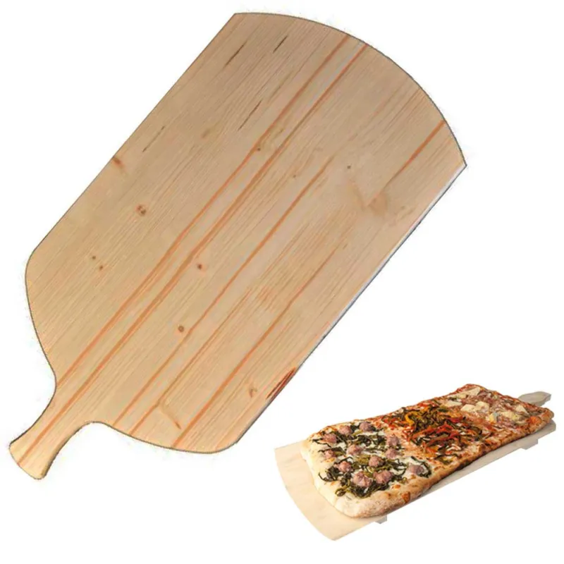 Ultimissimo Modello Tagliere Per Pizza a Metro Teglia Vassoio Legno Rettangolare Con Manico 82x36cm