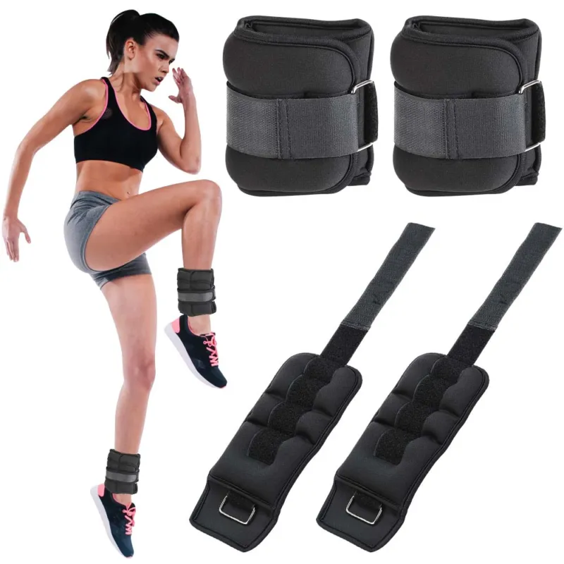 Soddisfatti O Rimborsati Set 2 Pesi Polsi e Caviglie 0,5 kg Allenamento Palestra Aerobica Fitness Nero
