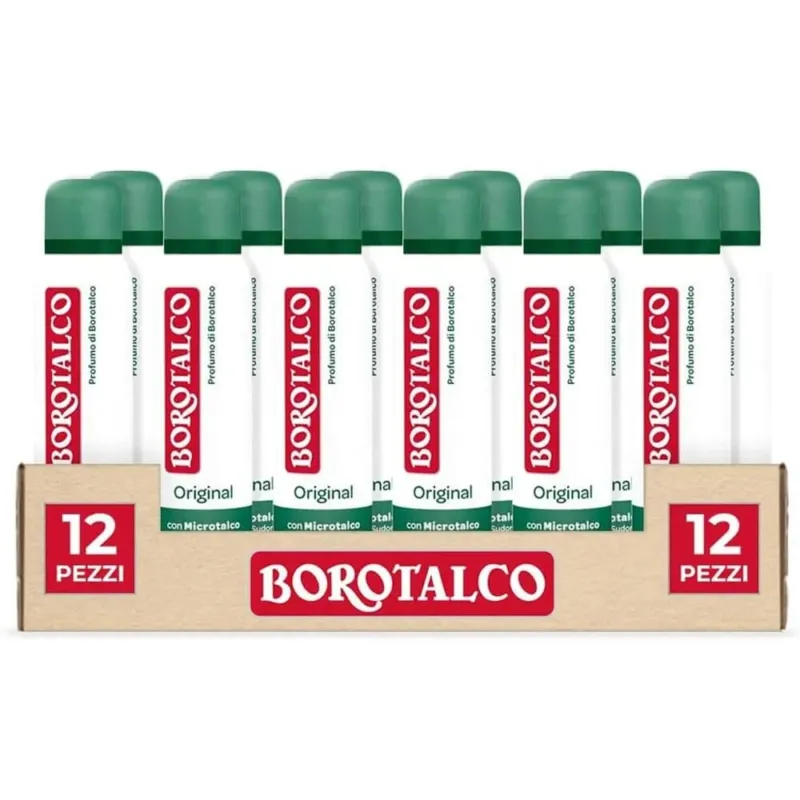 12 x Deodorante Borotalco Deo Spray Original Promo Pack Confezione 12 Bottiglie Popolare