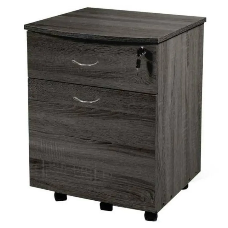 Offerta Speciale Cassettiera Scrivania Casa Ufficio Legno MDF con 2 Cassetti e 5 Ruote Wenge‘