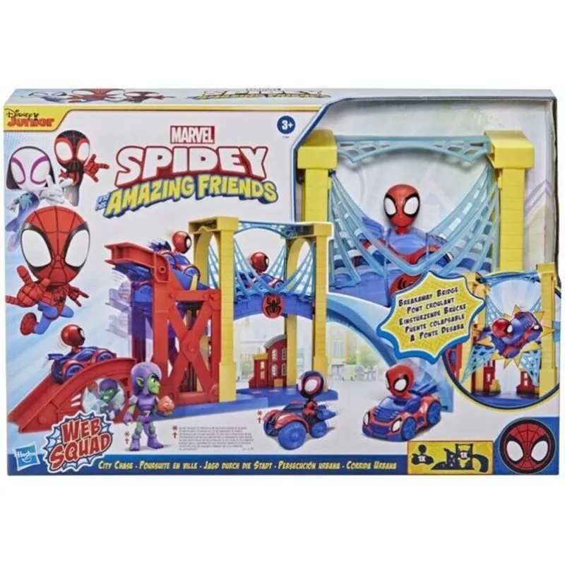 Professionale Marvel Spidey Amazing Friends Web Squad Playset Città con Ponte Idea Regalo