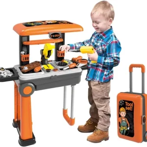 Acquista Ora Banco da Lavoro Richiudibile Trolley Giocattolo per Bambini Attrezzi Idea Regalo