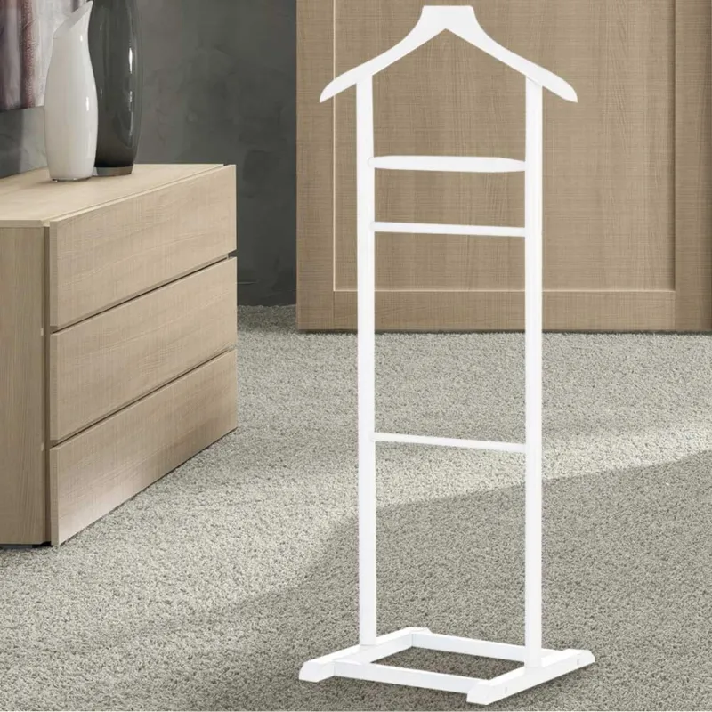 Compra Online Appendiabiti Indossatore legno Pioppo Bianco Servo Muto Porta Abiti 48x36x107cm