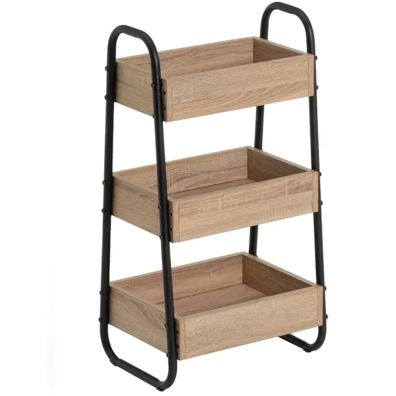 Offerta Del Giorno Mobiletto Portatutto Multiuso a 3 ripiani Scaffalatura in Legno Urban 41x30x77cm