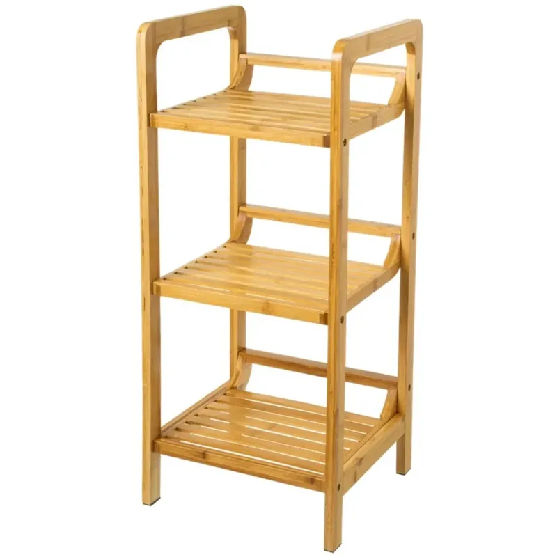 Offerta Speciale Scaffale da Bagno Portaoggetti in Bambù Multiuso Salvaspazio Mensole a Colonna