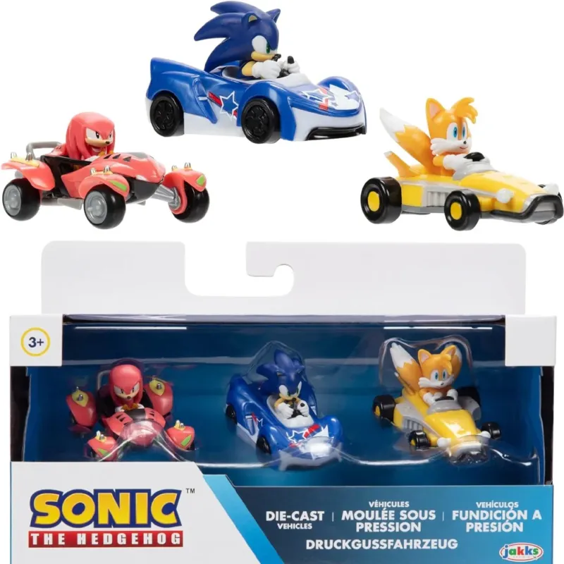 Offerta Speciale Sonic The Hedgehog Set 3 Personaggi Veicoli Die-Cast Gioco Idea Regalo Bambini