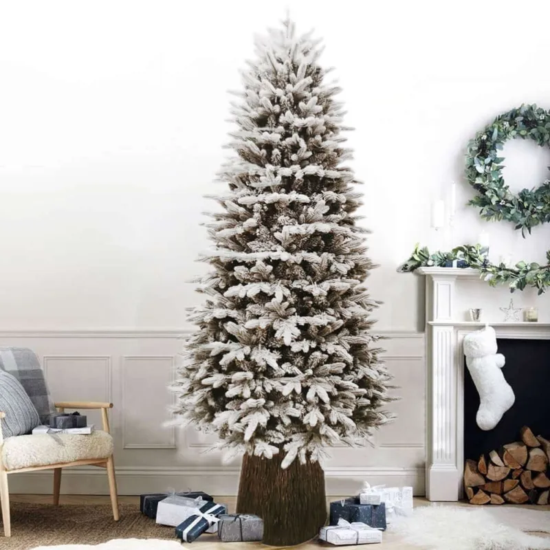 Popolare Albero di Natale 210 cm con Tronco Super Folto Las Vegas Snow 2332 Rami Innevato