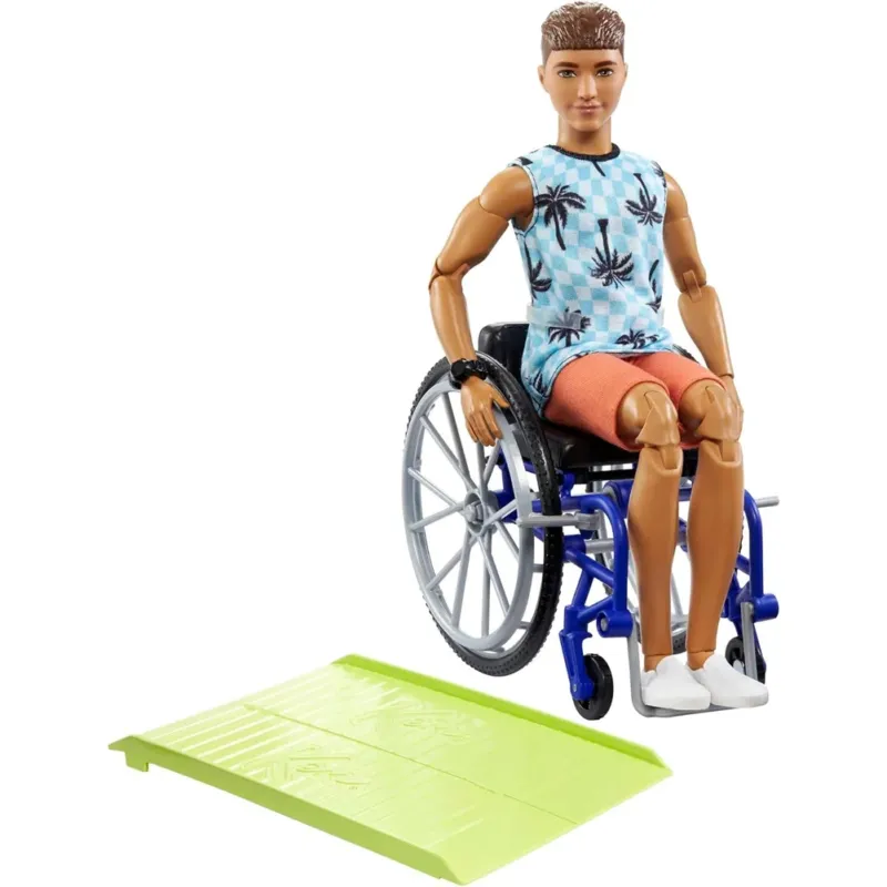 Reso Gratuito Barbie Fashionistas Bambola Ken Sedia a Rotelle e Rampa Giocattolo Idea Regalo
