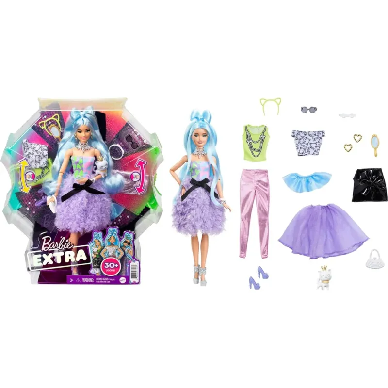 Barbie Extra Doll e Accessori Set con Animale Giocattolo Idea Regalo per Bambini Quantità Limitata