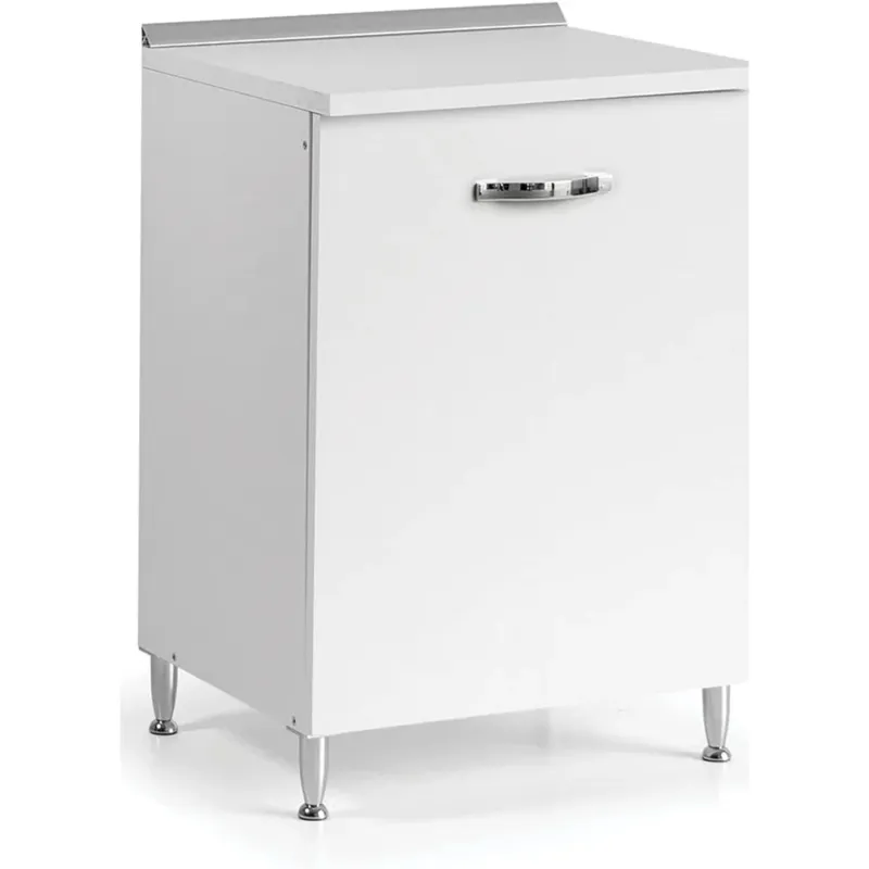 Occasione Imperdibile Mobile Mobiletto Base Per Cucina Componibile Colore Bianco Frassino (60x50x85)