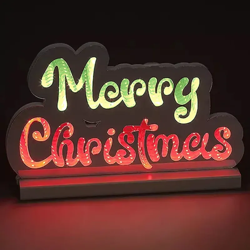 Di Tendenza Scritta Merry Christmas Infinity 32cm Addobbo Luminoso Decorazione LED Natalizia