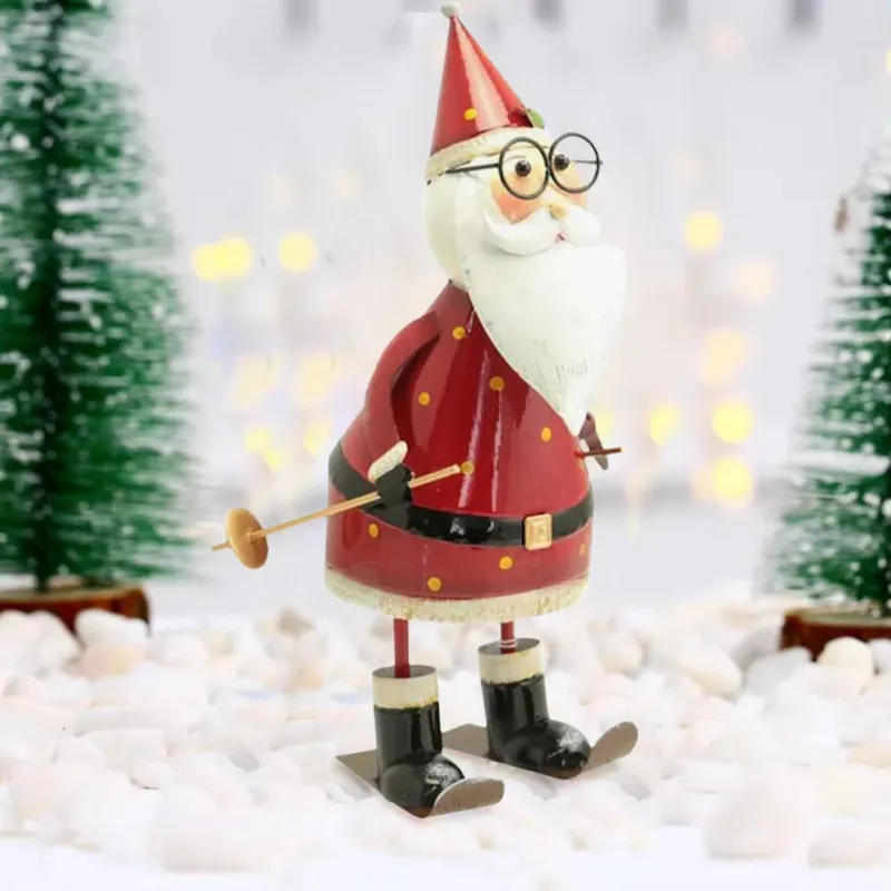 Occasione Statuina Babbo Natale Figura in Metallo Decorazione Addobbo Natalizio 42 cm